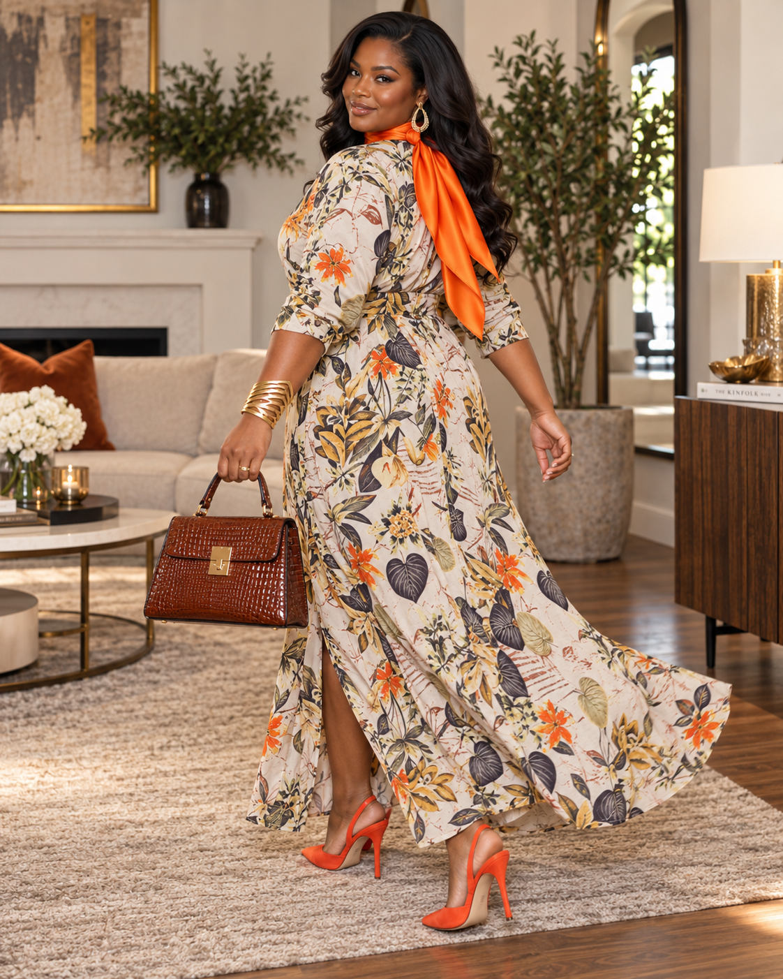 Fall Printed Maxi Dress