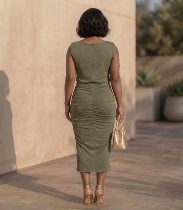 Olive Dream Drape Dress