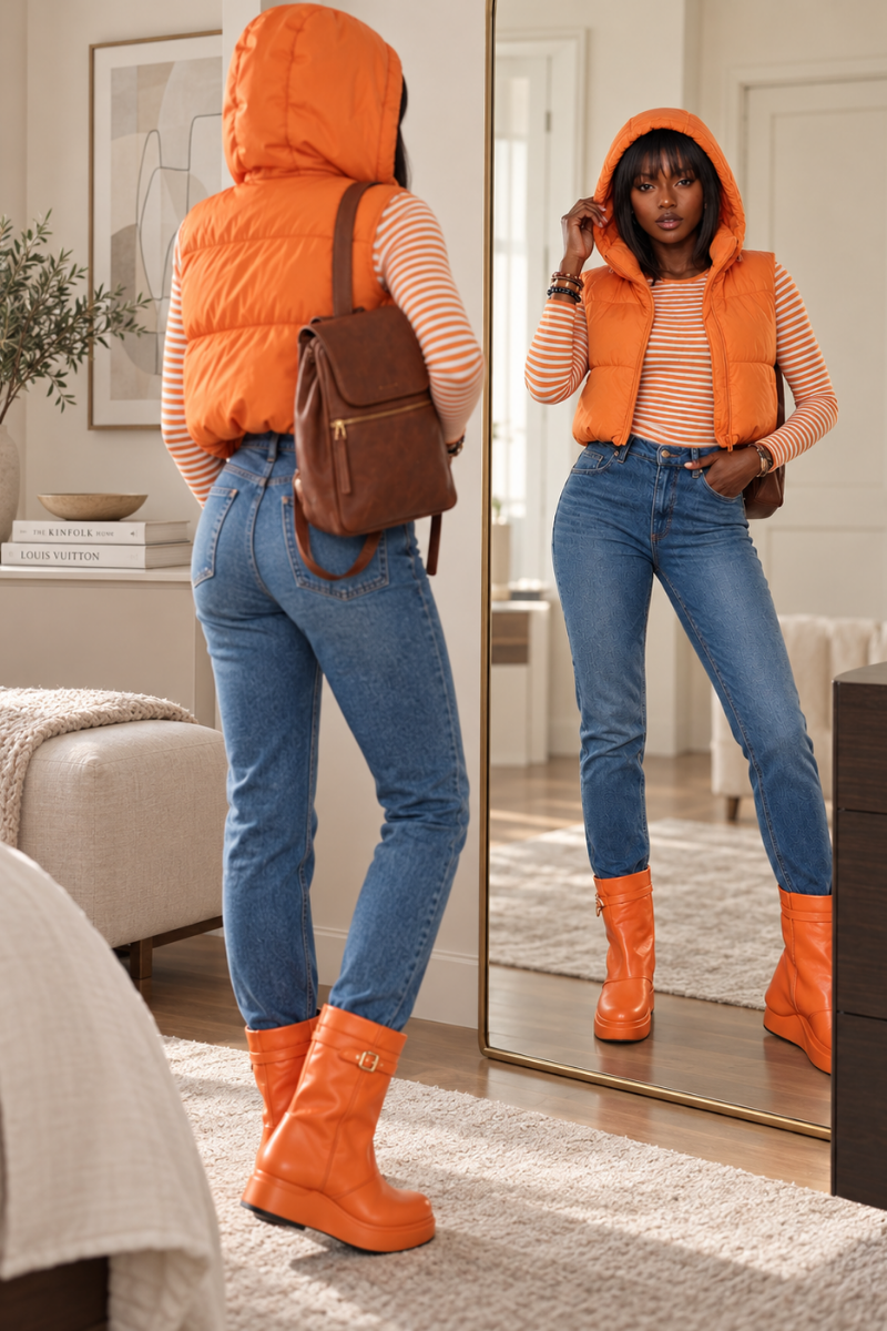 ORANGE HOODED VEST