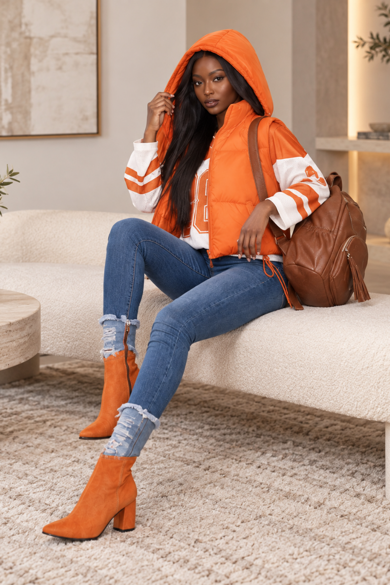 ORANGE HOODED VEST