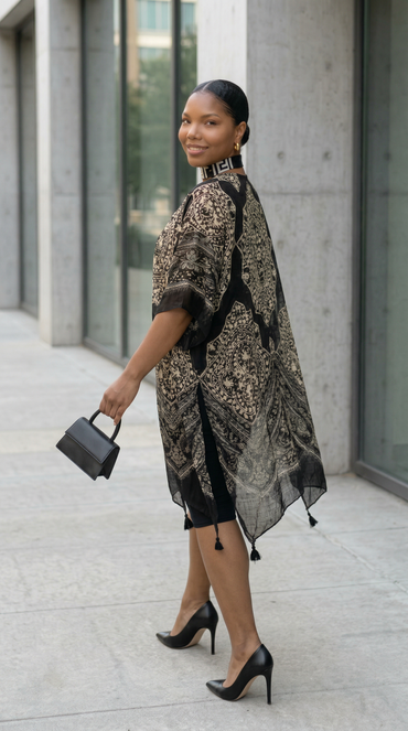 Versatile Kimono Cardigan with Tassels