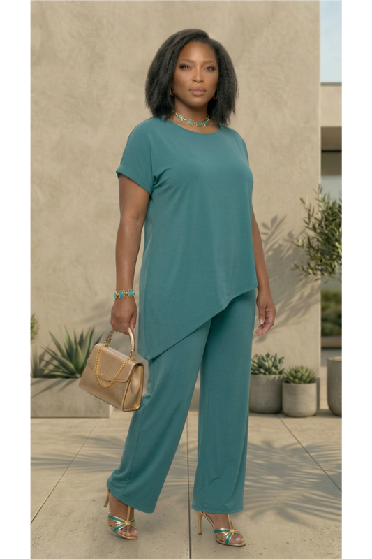 Plus Size Teal Ease Lux Set